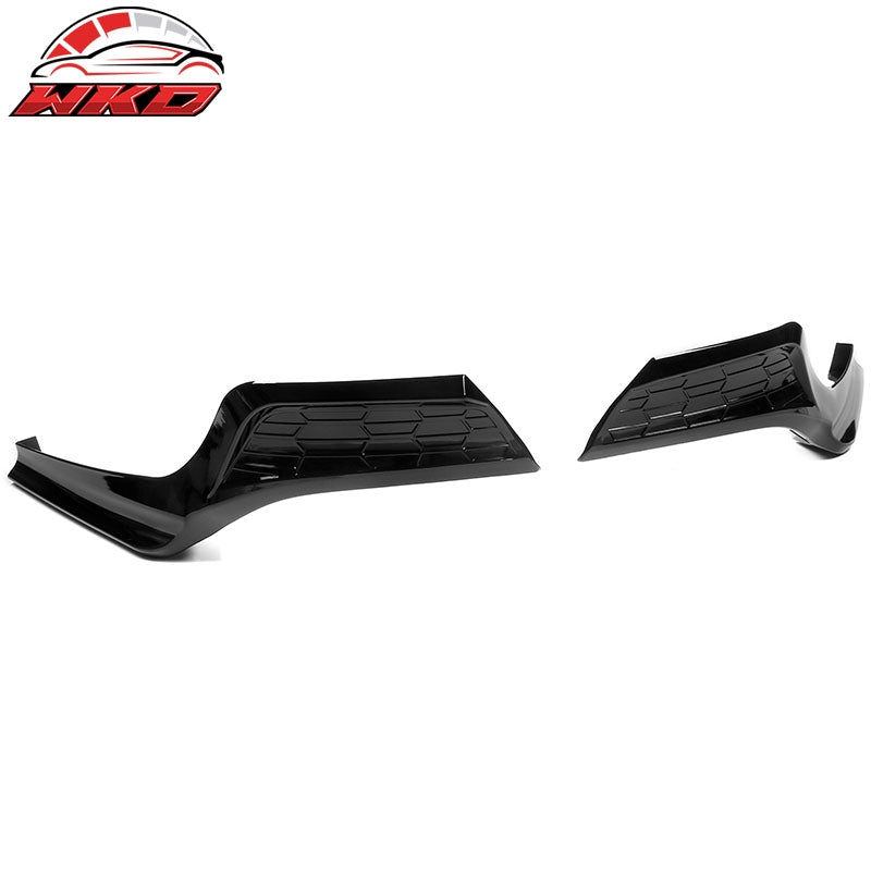 Fits 22-26 Honda Civic Sedan MD Style Rear Bumper Lip Apron Gloss Black PP 2PCS