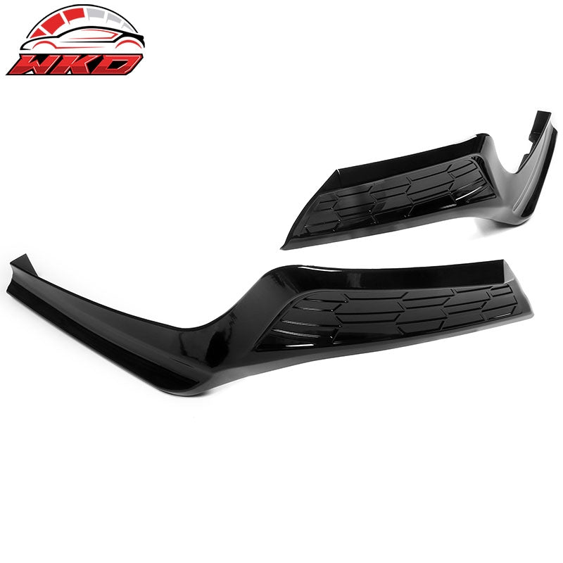 Fits 22-26 Honda Civic Sedan MD Style Rear Bumper Lip Apron Gloss Black PP 2PCS