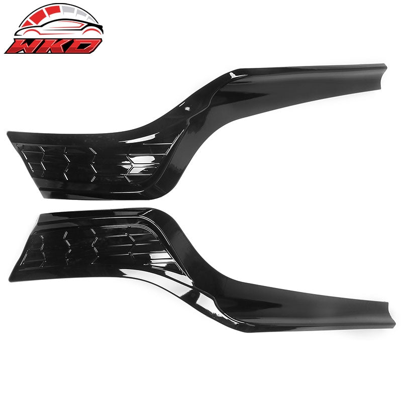 Fits 22-26 Honda Civic Sedan MD Style Rear Bumper Lip Apron Gloss Black PP 2PCS