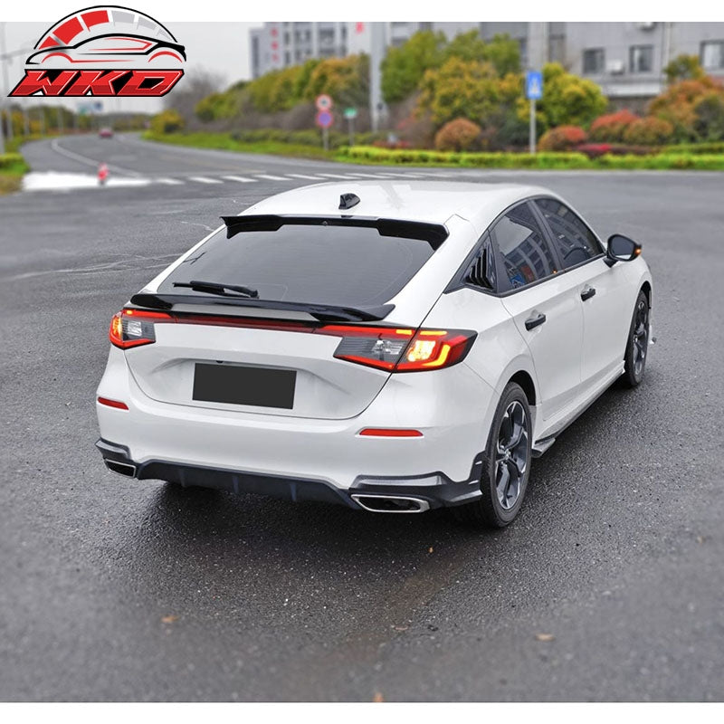 Fits 22-26 Honda Civic 5DR Mugen Rear Bumper Lip Corner Apron Carbon Fiber Print