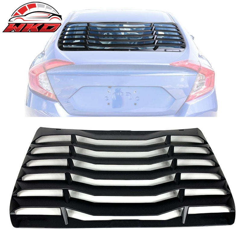 Wholesale 16-21 Honda Civic Sedan IKON Style Rear Window Louver Cover ABS Matte Black Matte Black - Wikond Auto