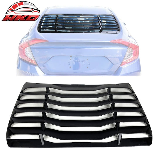 Wholesale 16-21 Honda Civic Sedan IKON Style Rear Window Louver Cover ABS Matte Black