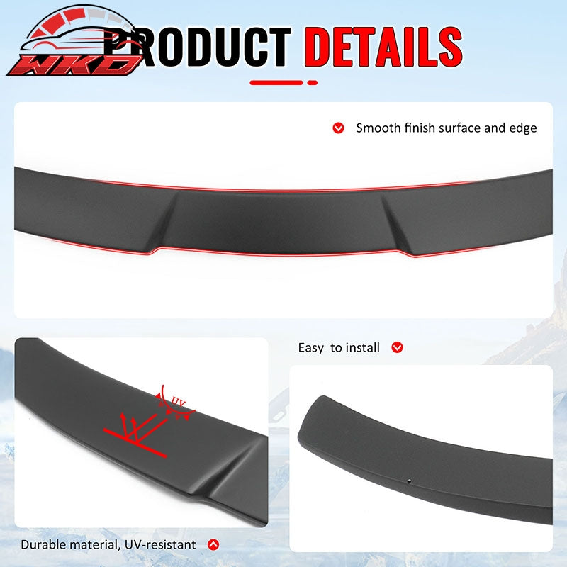 Fits 16-21 Honda Civic Sedan 4Dr JDM Style Rear Roof Spoiler Lip Matte Black ABS