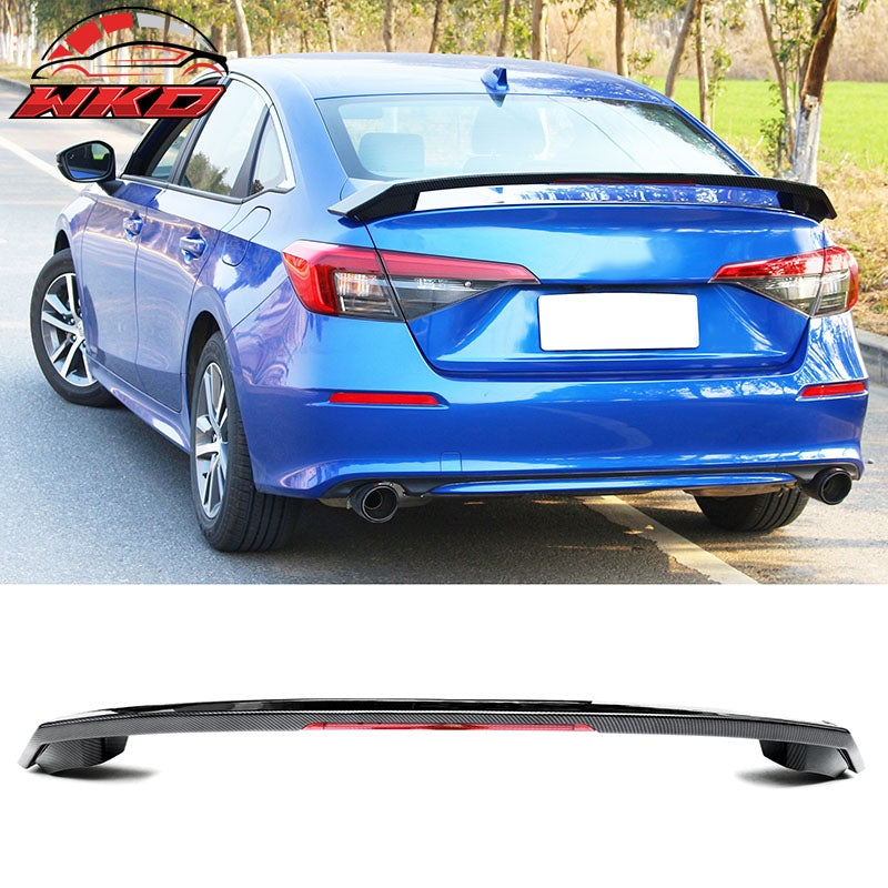 Fits 22-26 Honda Civic Sedan 4Dr MD Style Trunk Spoiler ABS Carbon Fiber Print