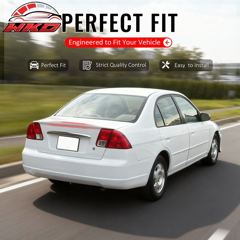 Fits 01-05 Honda Civic Sedan OE Style Trunk Spoiler Rear Wing Matte Black ABS