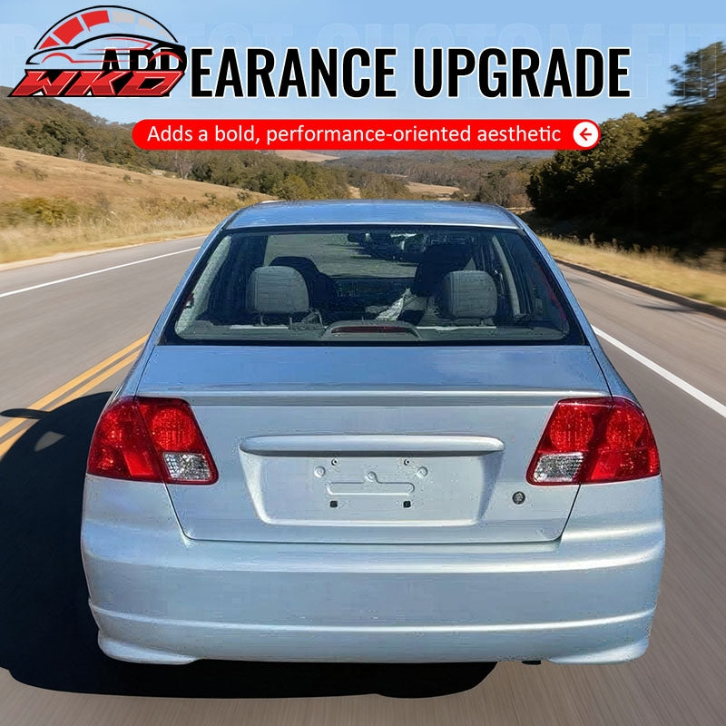 Fits 01-05 Honda Civic Sedan OE Style Trunk Spoiler Rear Wing Gloss Black ABS