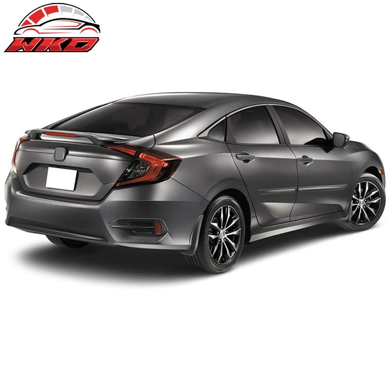 Fits 16-21 Honda Civic Sedan OE Style Trunk Spoiler W/LED Brake Light Unpainted
