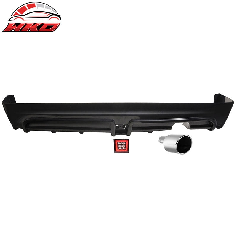 Fits 06-11 Civic Sedan Rear Bumper Spoiler + LED 3RD Brake Light + Muffler Tip