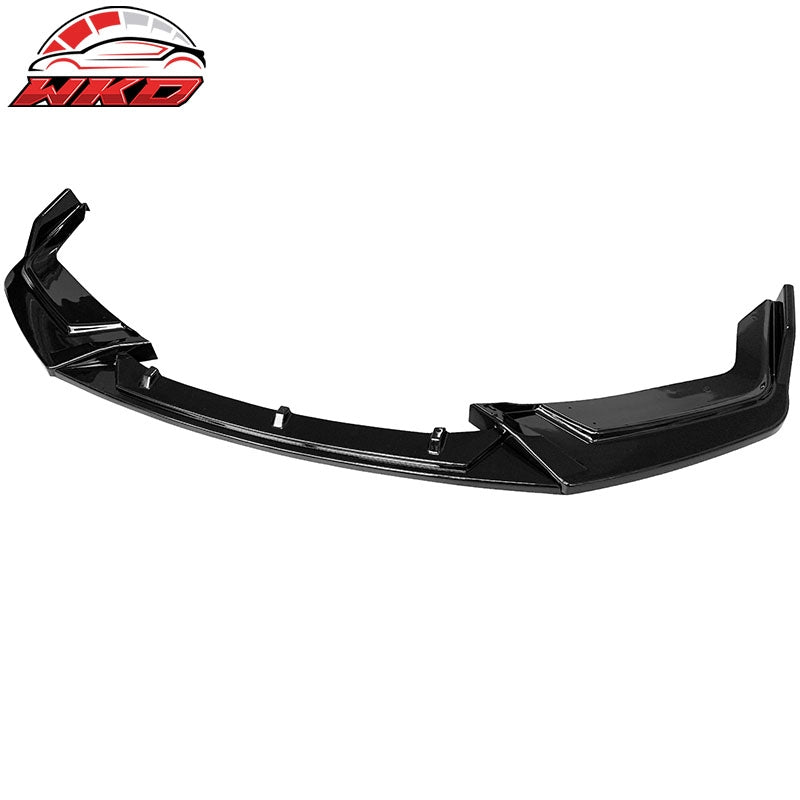 Fits 17-21 Honda Civic Si 5DR Hatchback Gloss Black Front Bumper Lip Spoiler 3PC
