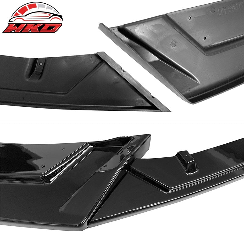 Fits 17-21 Honda Civic Si 5DR Hatchback Gloss Black Front Bumper Lip Spoiler 3PC