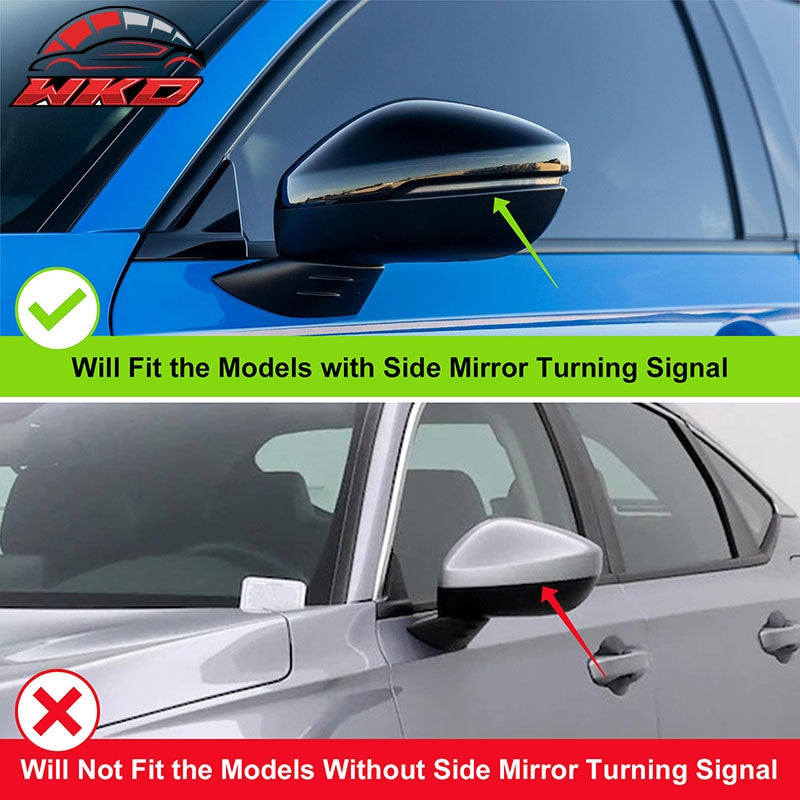 Fits 22-26 Civic Horns Carbon Fiber Print Add-On Rear View Side Mirror Covers
