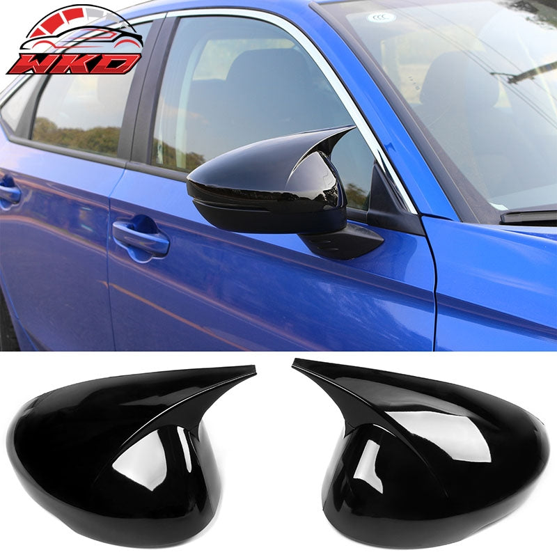 Wholesale 22-26 Honda Civic Horns Style Add-On Rear View Side Mirror Cover Gloss Black Gloss Black - Wikond Auto