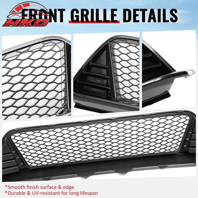 Fits 22-24 Honda Civic Type R Style Front Bumper Lower Grille PP Gloss Black
