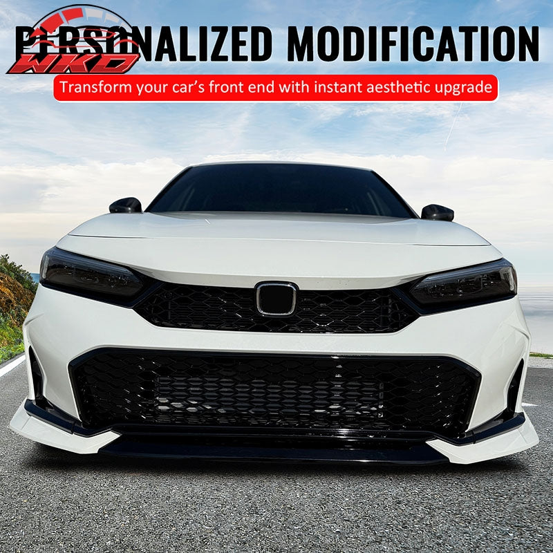 Fits 25-26 Honda Civic Type R Style Front Bumper Upper Grille ABS Matte Black