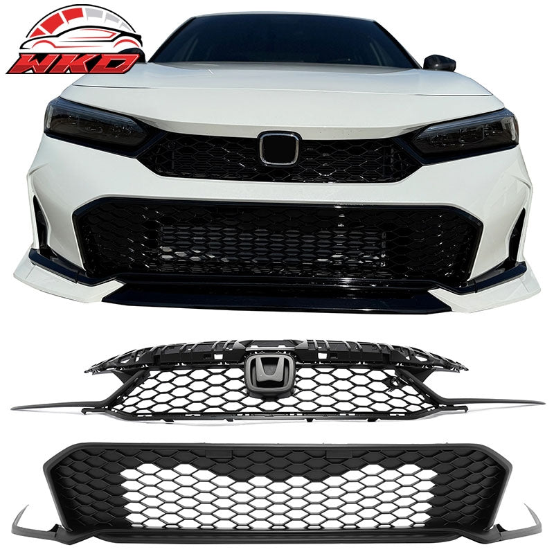 Wholesale 25-26 Honda Civic Type R Style Front Bumper Upper Lower Grilles Matte Black