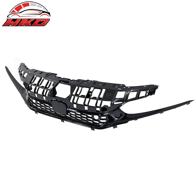 Fits 22-24 Honda Civic Type R Front Grilles Kit + ABS Foglight Bezel Gloss Black
