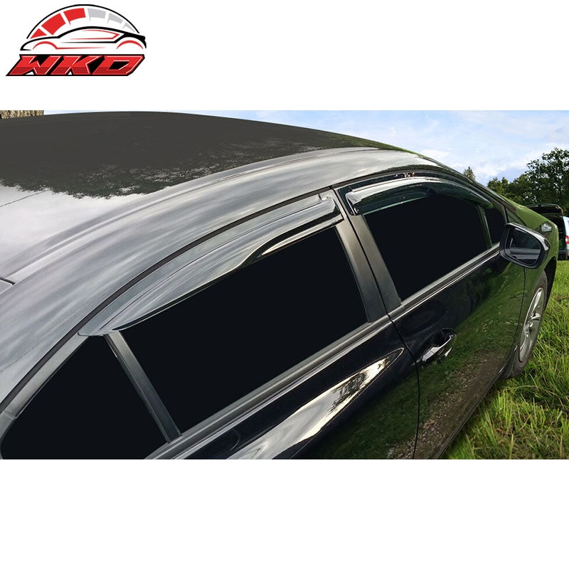 Fits 12-15 Honda Civic Sedan Mugen Style Window Visors Acrylic Rain Guards 4Pcs