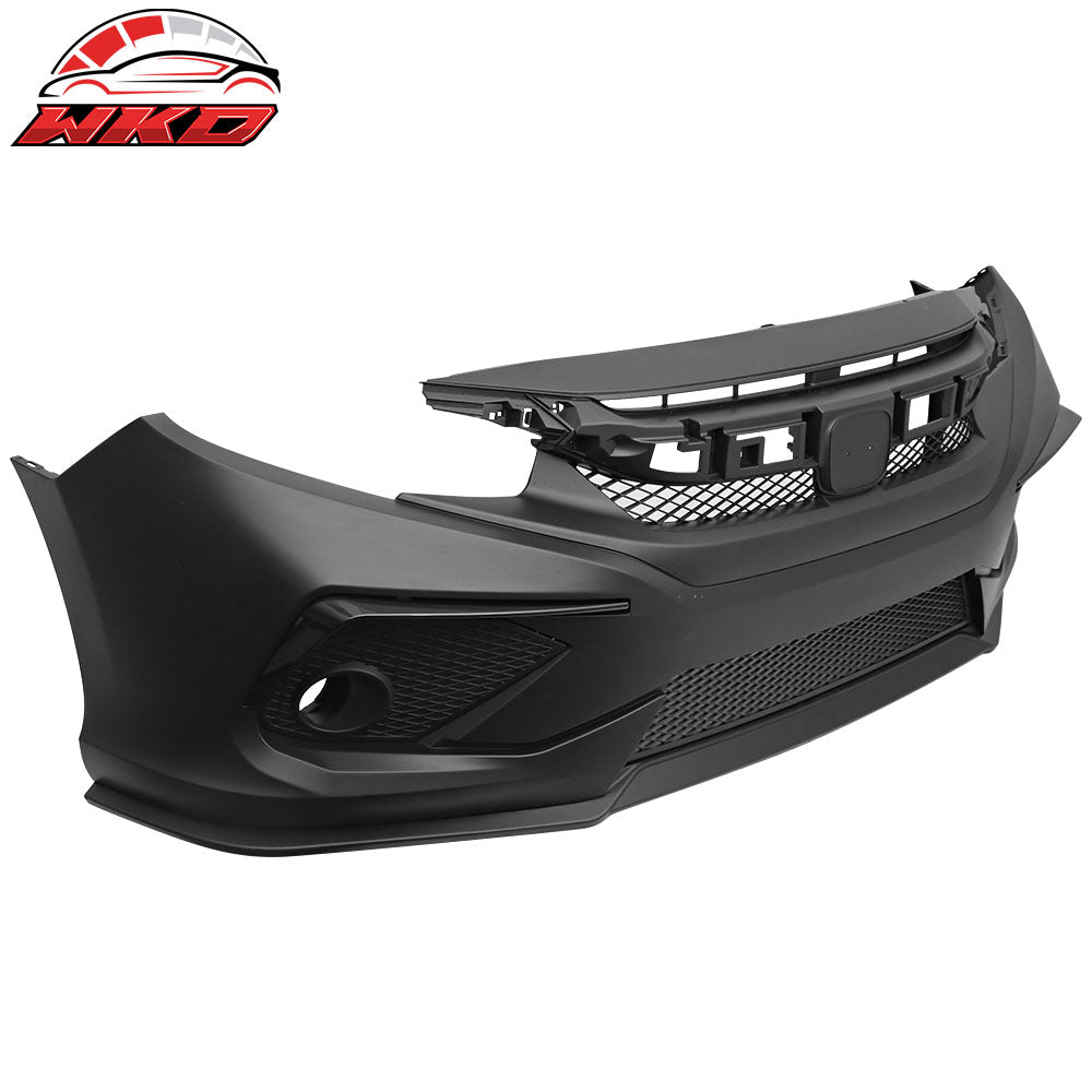 Fits 16-21 Honda Civic Concept Style Front + Rear Bumper Cover + Side Skirts