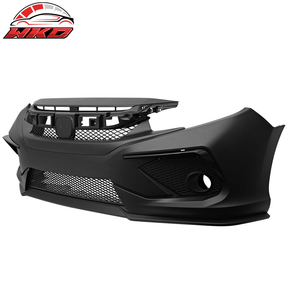 Fits 16-21 Honda Civic Concept Style Front + Rear Bumper Cover + Side Skirts