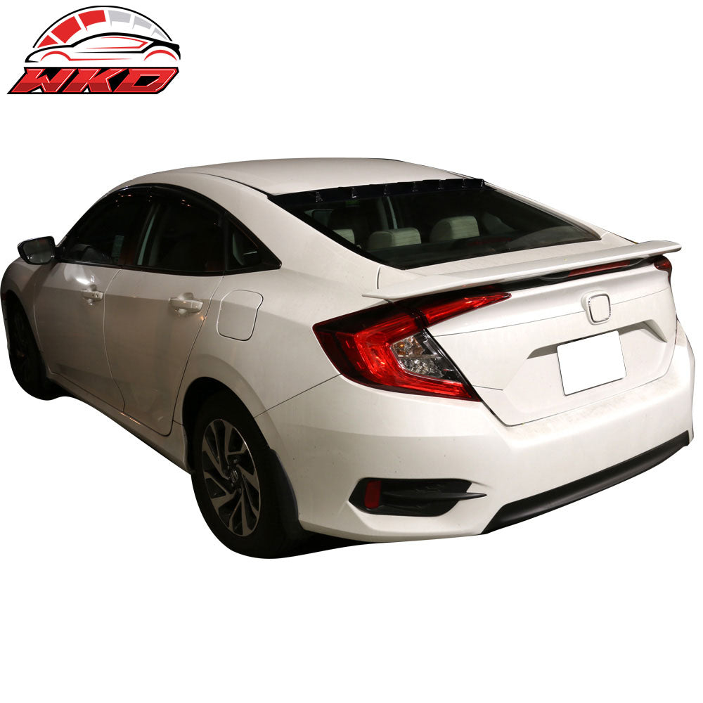 Fits 16-21 Honda Civic 10th FC1 FC2 FC5 Sedan V Style Roof Spoiler Gloss Black