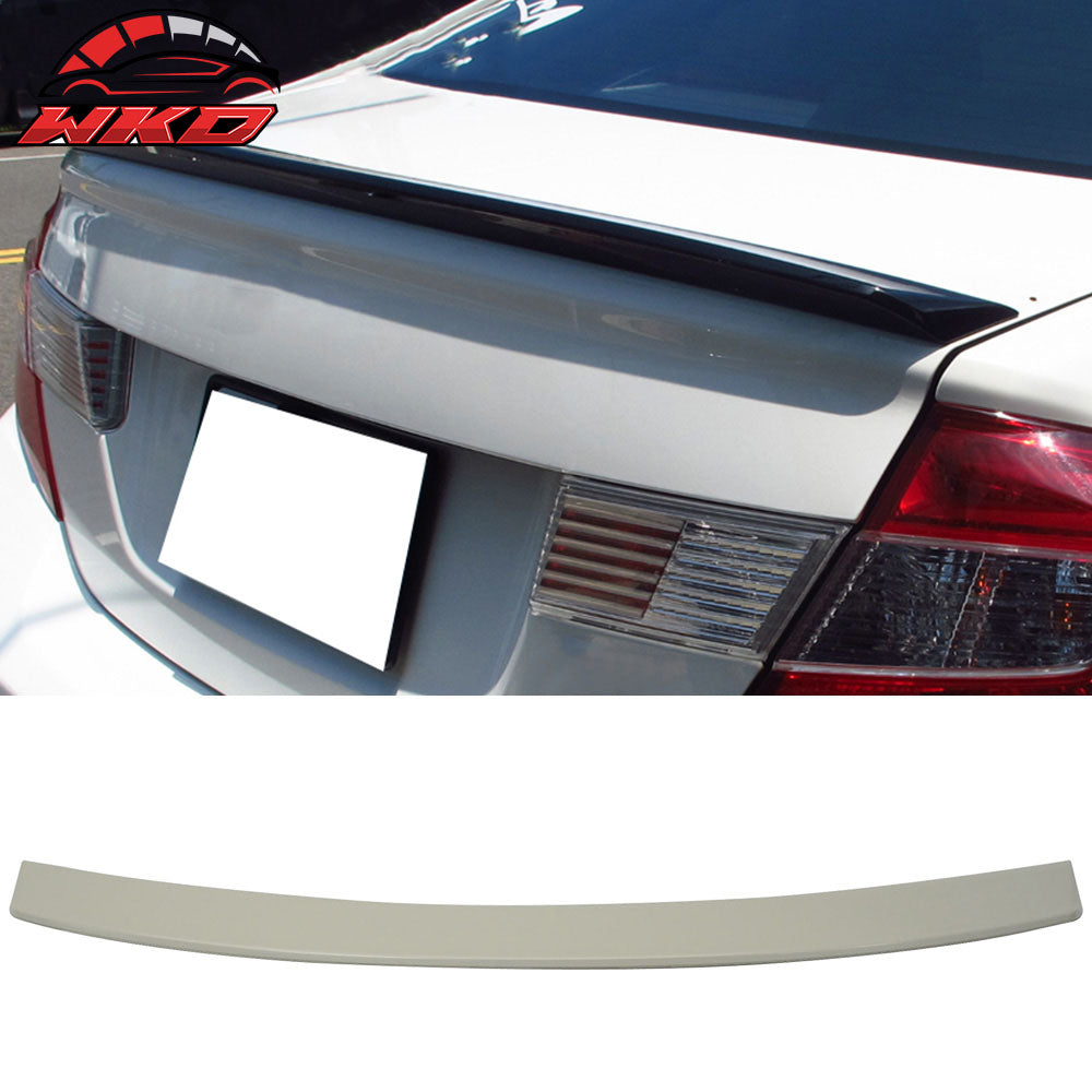 Fits 12-15 Honda Civic 9th Gen 4-Door Rear Trunk Spoiler Painted #NH788P White