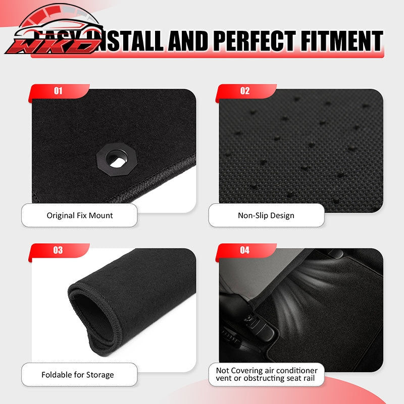 Fit 09-13 Honda Fit OE Factory Fitment 4PC Floor Mats Crapet Front & Rear Nylon