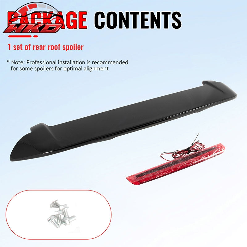 Fits 06-08 Honda Fit Gloss Black ABS Rear Roof Spoiler Lip Wing with LED Light