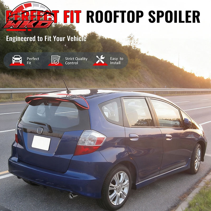 Fits 09-13 Honda Fit Gloss Black Sport OE Style Rear Roof Spoiler Wing Lip ABS