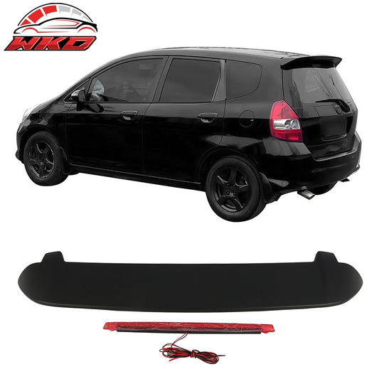 Wholesale 06-08 Honda Matte Black ABS Rear Roof Spoiler Lip Wing with LED Light - Wikond Auto