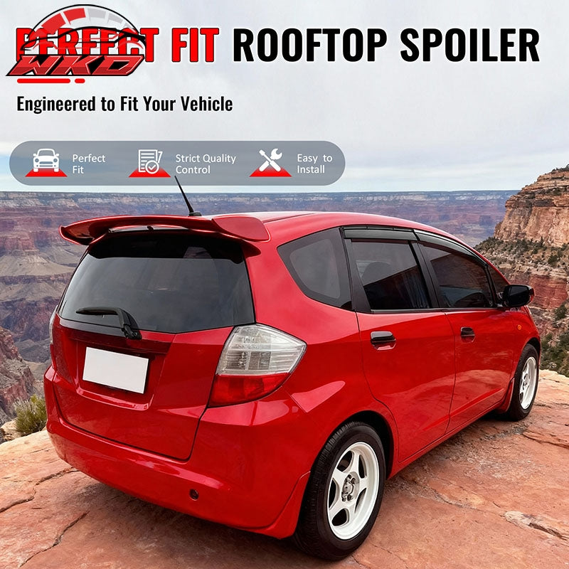 Fits 09-13 Honda Fit Mug Style Gloss Black Roof Spoiler Rear Window Wing Lip ABS