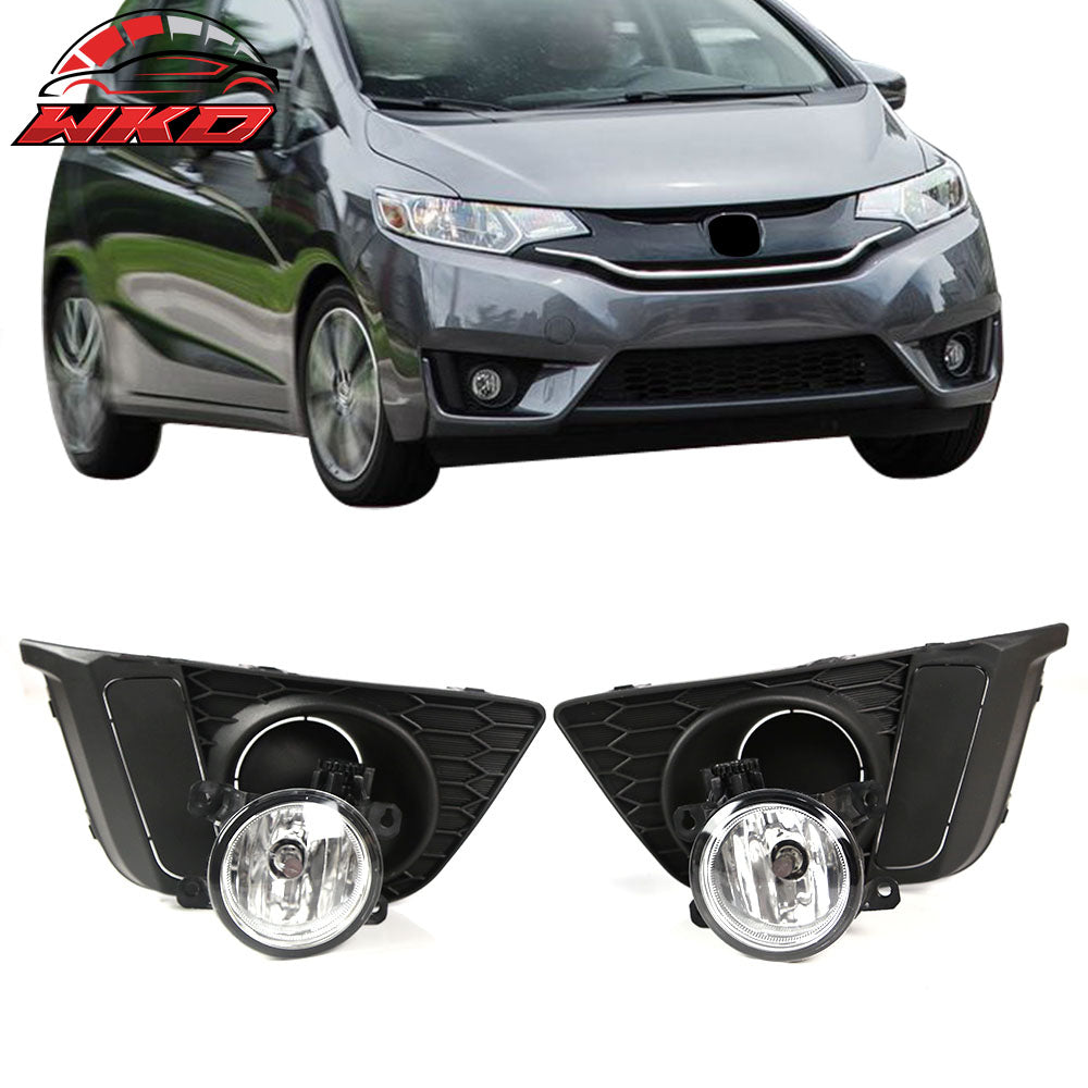 Fits 15-17 Honda Fit Front Bumper Clear Fog Lights Left Right