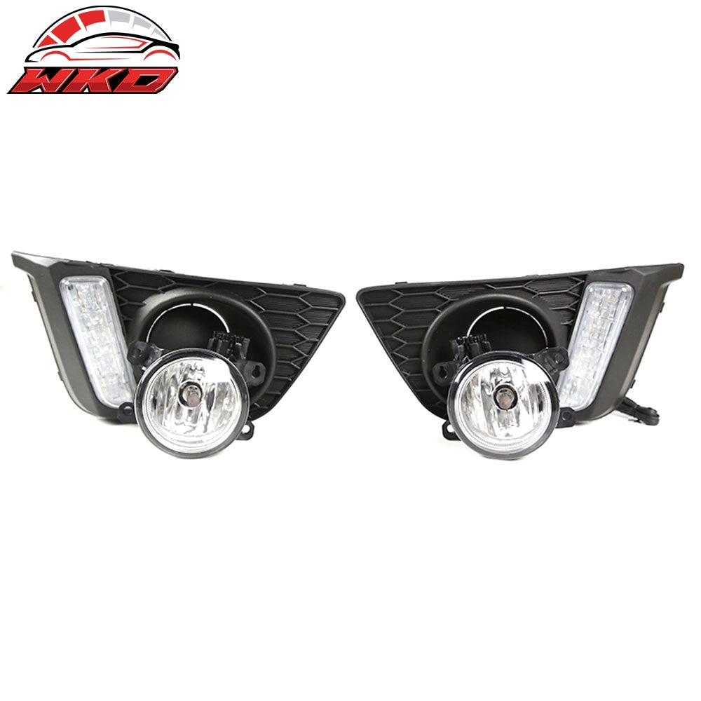 Wholesale 15-17 Honda Fit Front Bumper Clear LED DRL Fog Lights Left Right Lamps
