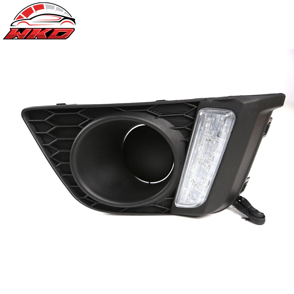 Fits 15-17 Honda Fit Front Bumper Clear LED DRL Fog Lights Left Right Lamps