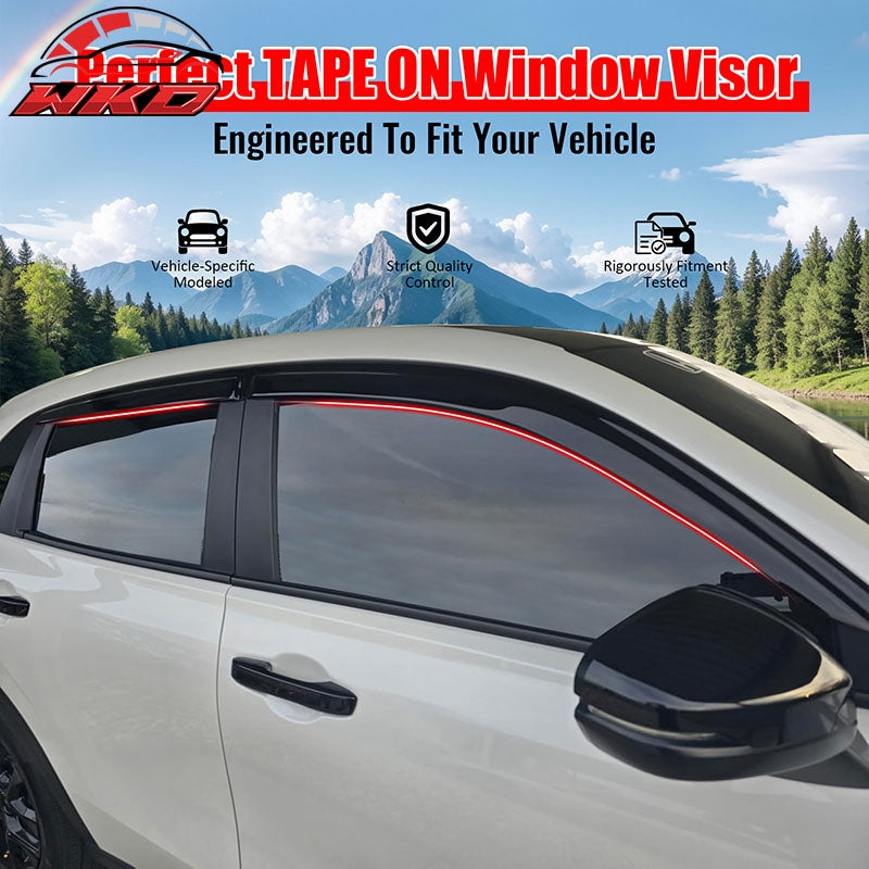 Wholesale 23-26 Honda HR-V Window Visors Smoke Acrylic Side Door Rain Shade 4PCS Set - Wikond Auto