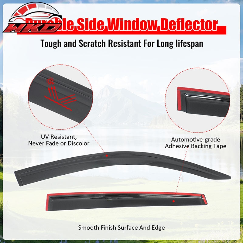 Wholesale 23-26 Honda HR-V Window Visors Smoke Acrylic Side Door Rain Shade 4PCS Set - Wikond Auto