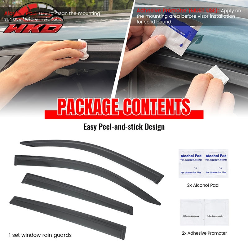 Wholesale 23-26 Honda HR-V Window Visors Smoke Acrylic Side Door Rain Shade 4PCS Set - Wikond Auto