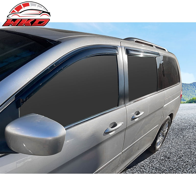 Fits 05-07 Honda Odyssey Smoke Window Visors Sun Rain Guard Vent Acrylic 4PCS