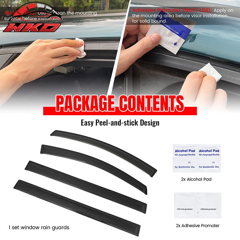 Fits 18-26 Honda Odyssey Window Visors Smoke Acrylic Rain Sun Vent Guard 4PCS