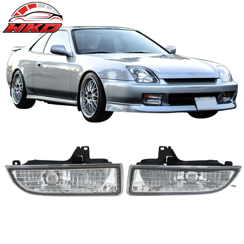 Fits 97-01 Honda Prelude 2PCS Front Bumper Fog Lights Lamp Clear Lens W/Wiring