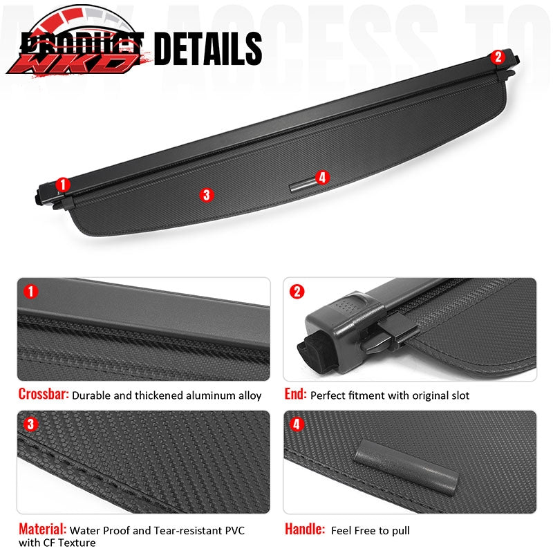 Wholesale 24-26 Honda Prologue & Chevrolet Blazer EV Cargo Cover Carbon Fiber Texture - Wikond Auto