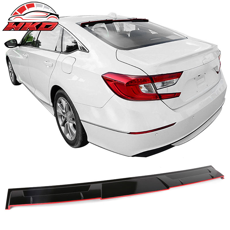 Wholesale 18-22 Honda Accord Ikon Style Rear Roof Spoiler Gloss Black w/ Red Edge ABS