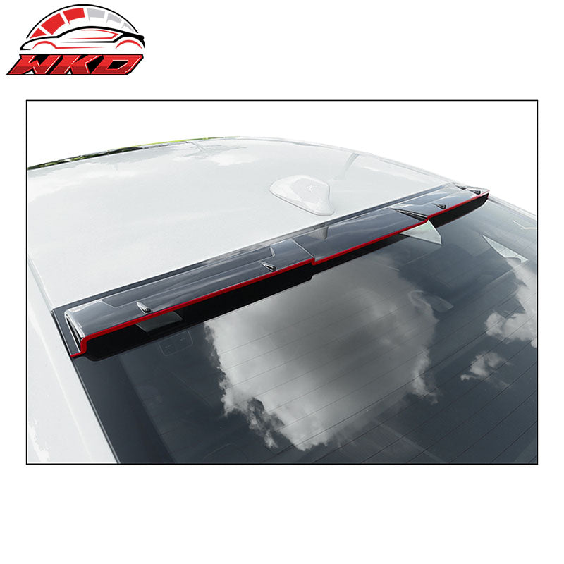 Fits 18-22 Honda Accord Ikon Style Rear Roof Spoiler Gloss Black w/ Red Edge ABS