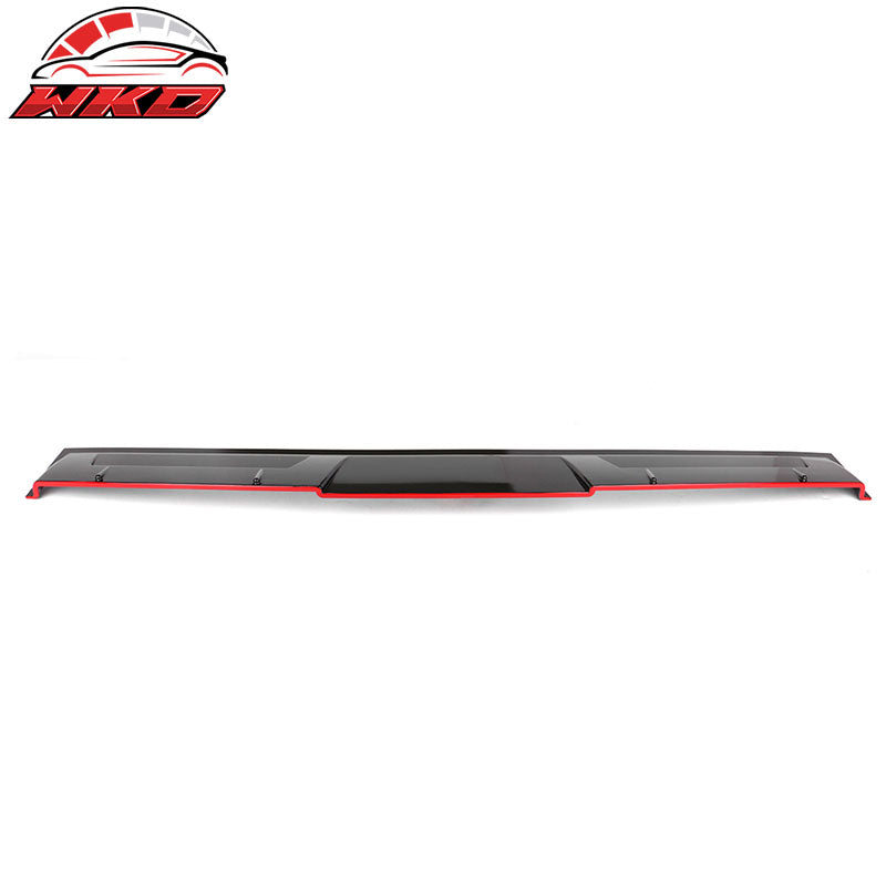 Fits 18-22 Honda Accord Ikon Style Rear Roof Spoiler Gloss Black w/ Red Edge ABS