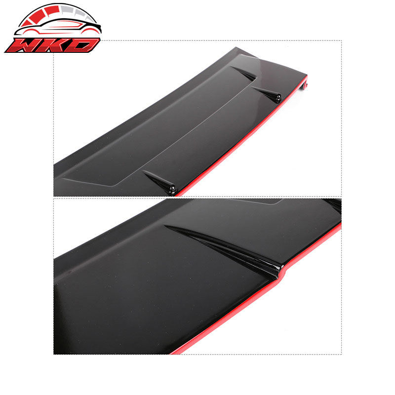 Fits 18-22 Honda Accord Ikon Style Rear Roof Spoiler Gloss Black w/ Red Edge ABS