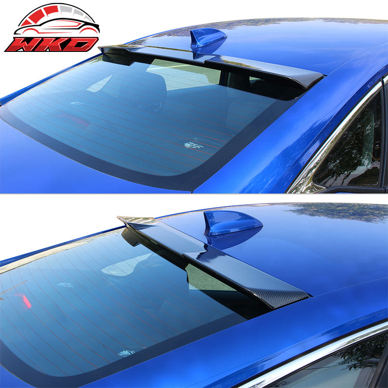 Fits 22-26 Honda Civic Sedan 4Dr IKON Style Carbon Fiber Print Rear Roof Spoiler