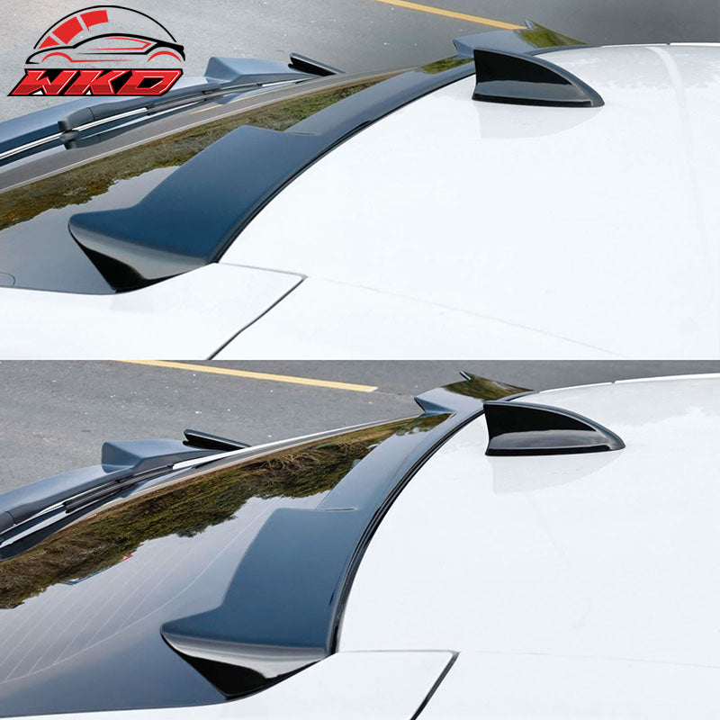 Fits 22-26 Honda Civic Hatchback IKON Style Rear Roof Spoiler ABS Gloss Black
