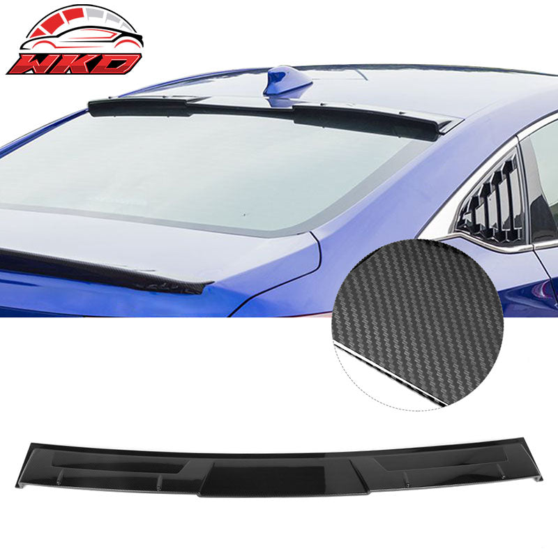 Fits 18-22 Honda Accord Ikon Style Rear Roof Spoiler Wing Carbon Fiber Print ABS
