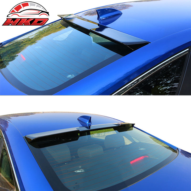 Fits 22-26 Honda Civic Sedan 4Dr IKON Style Matte Black Rear Roof Spoiler Wing