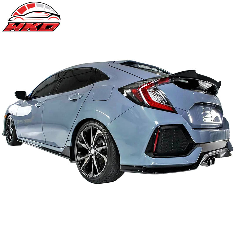 Fits 17-21 Honda Civic 10th Hatchback V Style Rear Trunk Spoiler Wing Unpainted