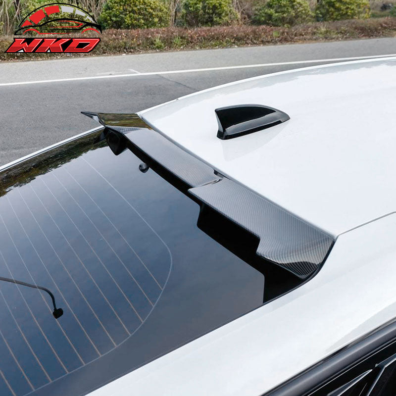 Fits 22-26 Honda Civic Hatchback IKON Style Roof Spoiler ABS Carbon Fiber Print
